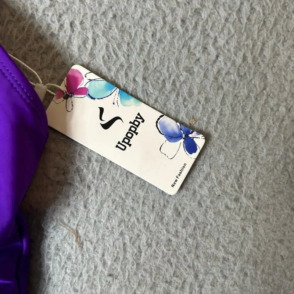 Upopby‎ Swimwear Womens 8 Purple Padded Push Up One Piece Tummy Control NEW